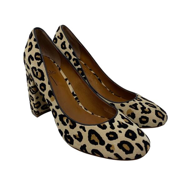 Linea Paolo Women's Size 7 Pumps Leopard Print Chunky Heels - Picture 1 of 6